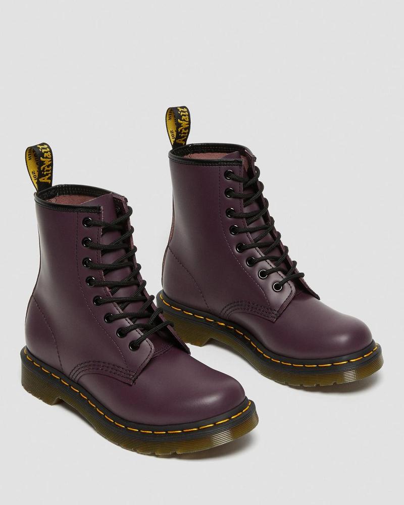 Purple Women's Dr Martens 1460 Smooth Leather Lace Up Boots | CA 204JPQ